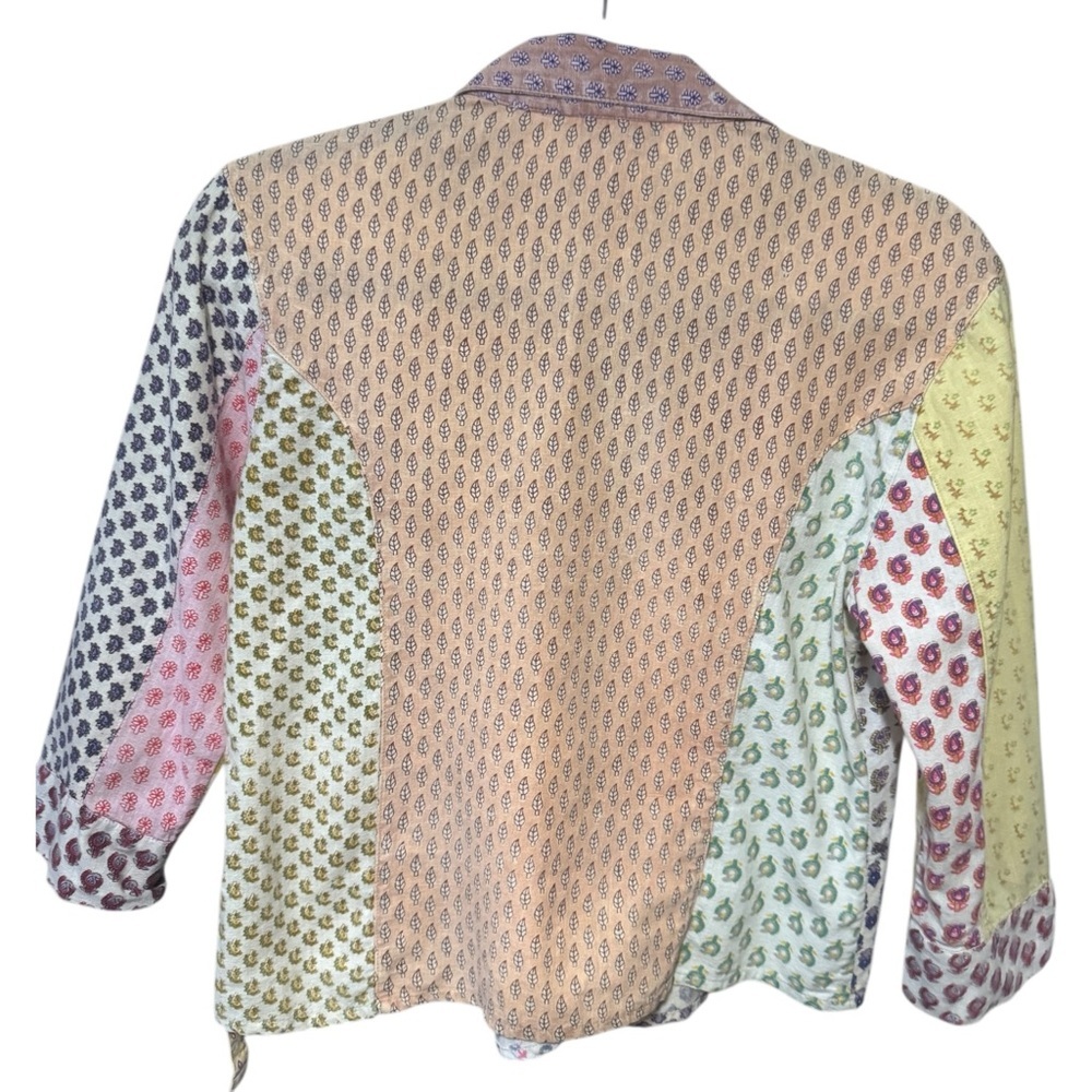 Sacred Threads Floral Patchwork Wrap Top Y2K 100%… - image 2